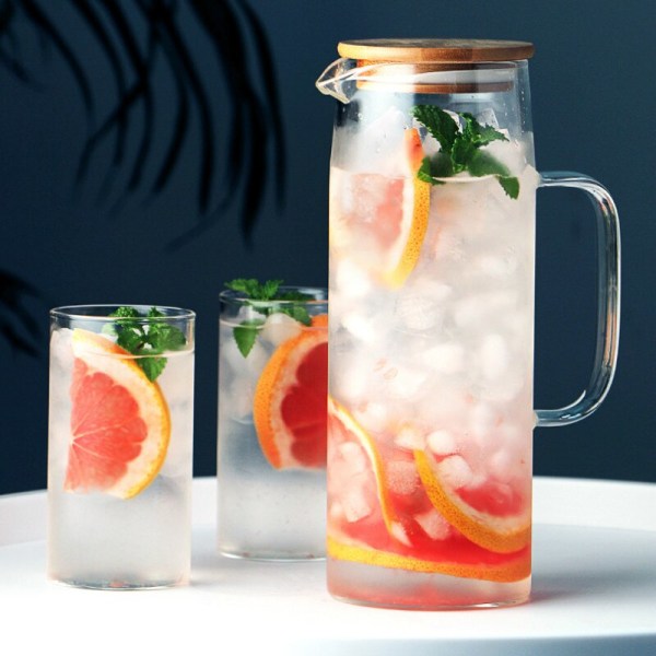 1,5L Glas Kallvattenflaska Köksvattenkokare Burkar Värme