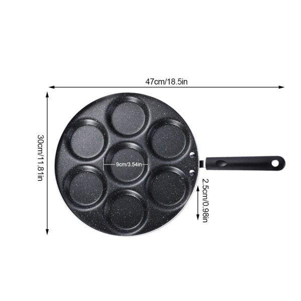 Sju håls stekpanna stekt ägg non-stick pan multi