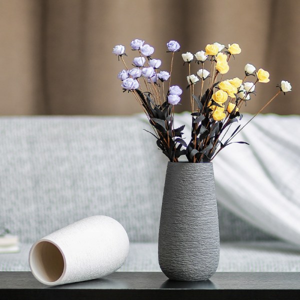 Modern Minimalistisk Simulering Blomma Torkad Blomma Keramik White Xi Shi