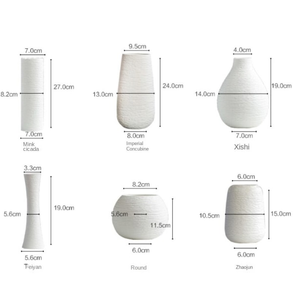Modern Minimalistisk Simulering Blomma Torkad Blomma Keramik White Yuanyuan