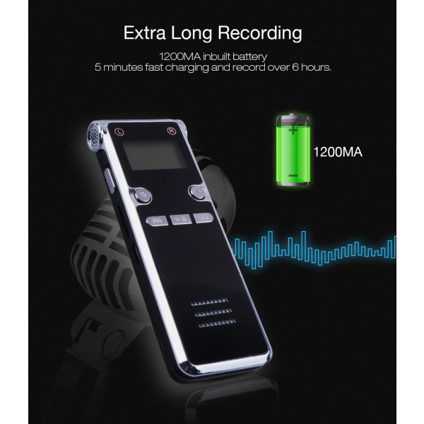 Smart digital röstinspelare Bärbar HD-ljudljud