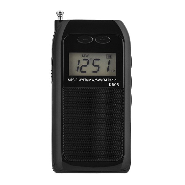 Mini Pocket Stereo Radio Bärbar Radiomottagare Digital MP3