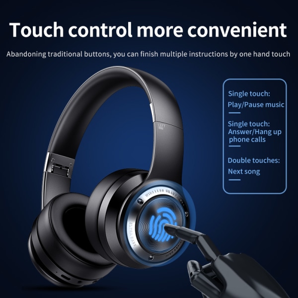 Bluetooth Headset Hög ljudkvalitet Touch Control Trådlös