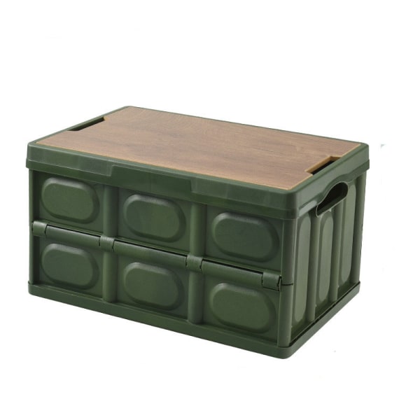 30L enkel vikbox av trälock, lock för utomhusbruk Green 42*29*23cm