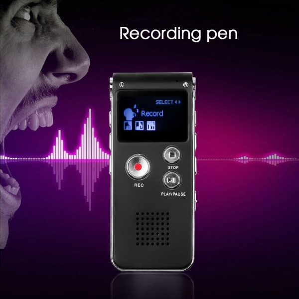 16 GB digital röstinspelare professionell bärbar stereo