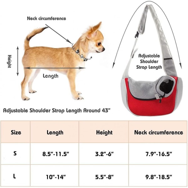 Bärbar bröstväska för katter och hundar (röd och