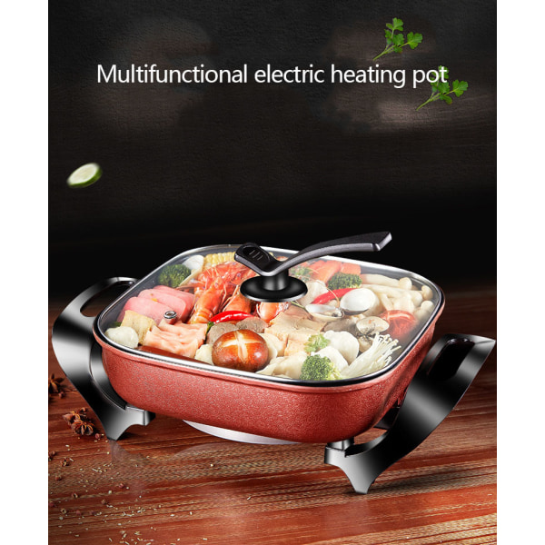 Multifunktionell Elektrisk Hotpot Cooker Non Stick-beläggning