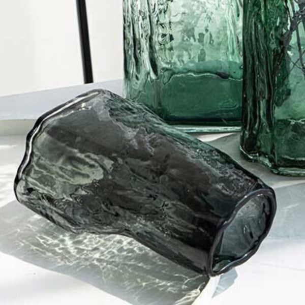 Creative Rockery Glas Vas, Transparent Enkel Vas, Living Green