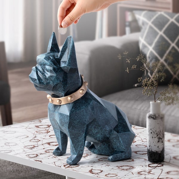 Bulldog Spargris Statyett Konstnärlig Hund Sparbössa Pot Child