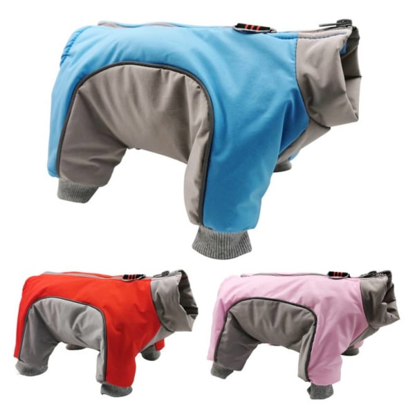 Vinterkläder för husdjur i bomull, dubbelfärgad fleece Pink S