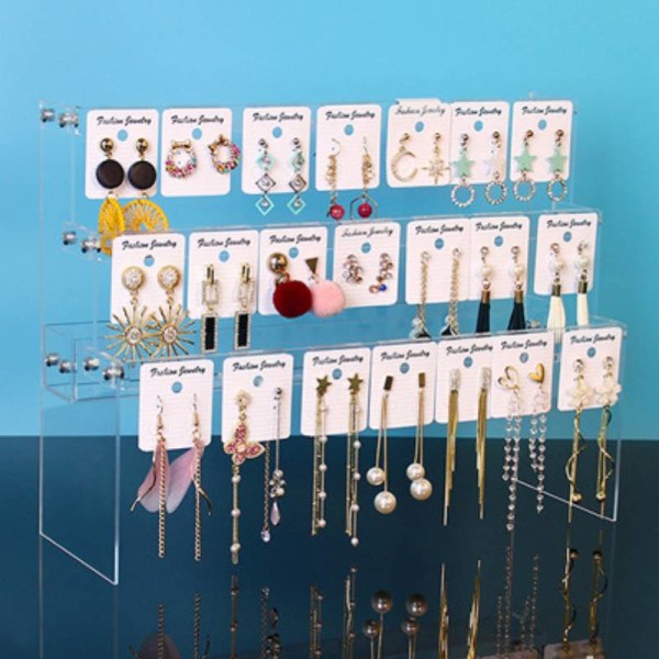 Tre-stegs smycken displayställ, armband halsband hänge