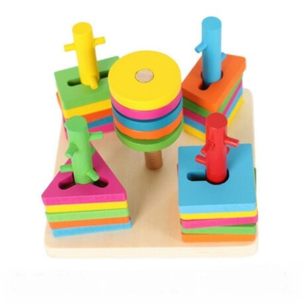 Toddler / sortering, häckning & stapling av leksaker träklossar