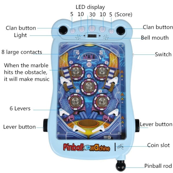 Pinball-spel för barn Desktop Educational Toys Machine