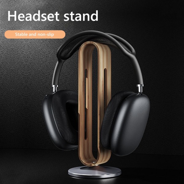 Bambu Wood Aluminium Hörlursställ Hörlurar för Gaming Headset