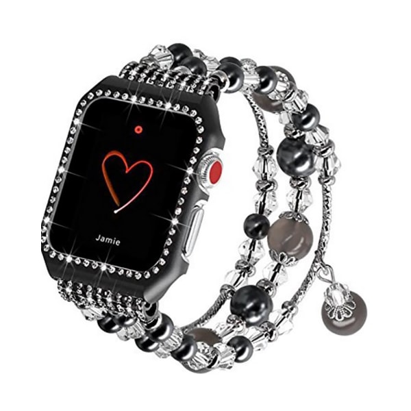 38mm/40mm/42mm/44mm pärlband för Apple Watch 2/3/4/5/6 Grey 44mm