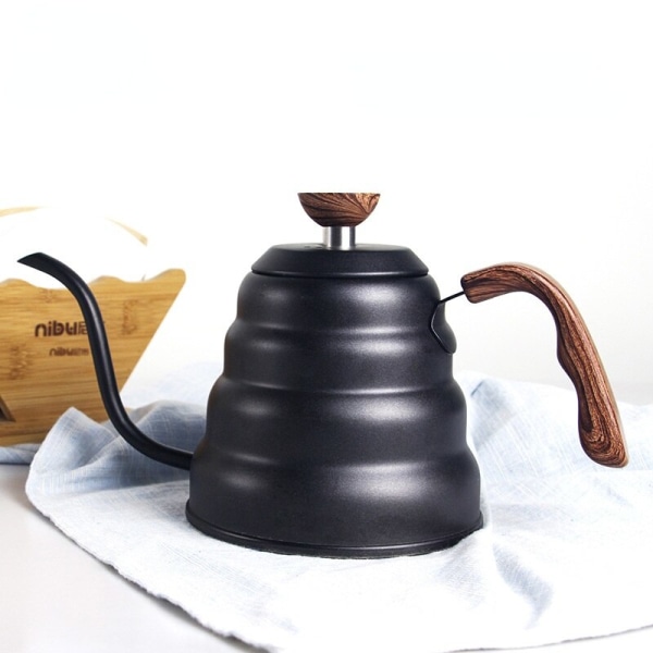 1.2L304 Kaffekanna i rostfritt stål Träkornshandtag