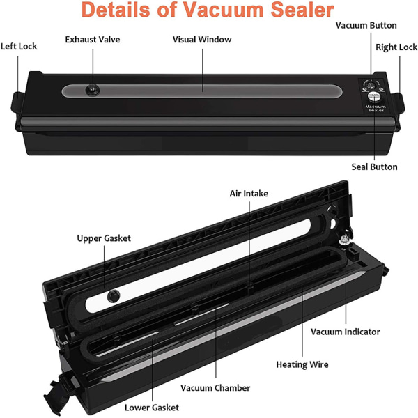 Vakuumförpackningsmaskin Sous Vide Vacuum Sealer för mat 8472 | Fyndiq