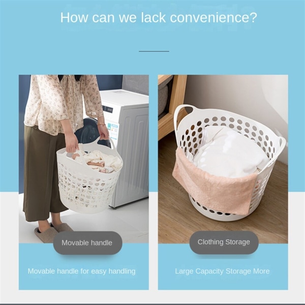 Plasttvättkorg, hälsosamt materialval, White