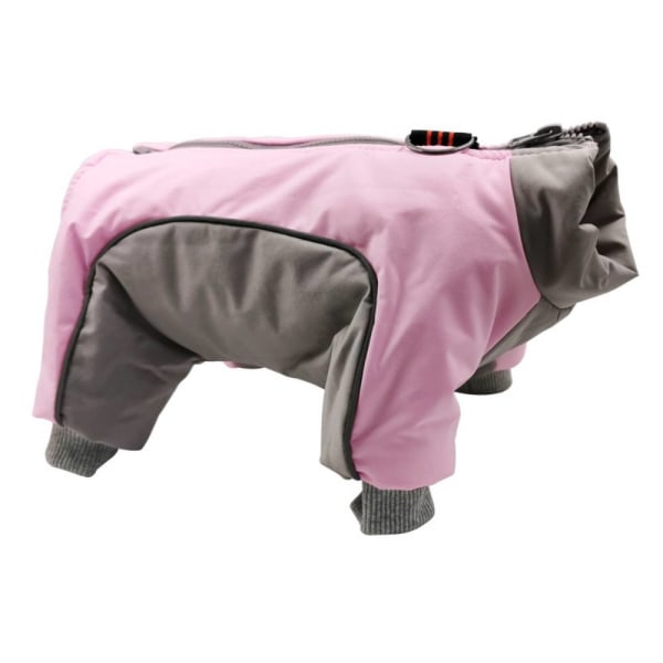 Vinterkläder för husdjur i bomull, dubbelfärgad fleece Pink S