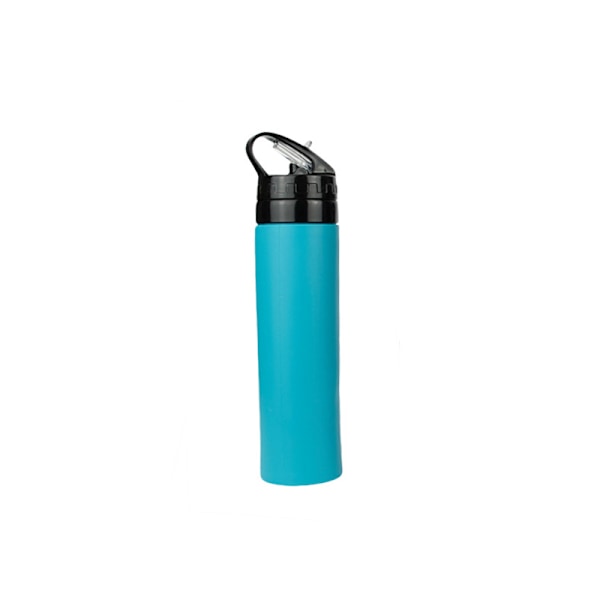 600ML　Silikonfällbar utomhussportvattenflaska, stor Blue