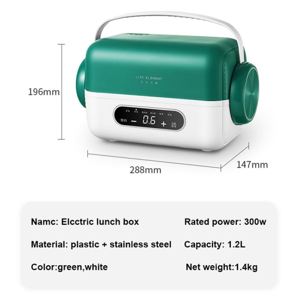 1,2L Elektrisk Lunchbox Intelligent Riskokare Dubbellager