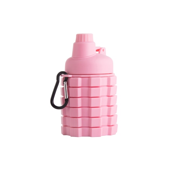 500ML vikbar teleskopisk vattenkopp i silikon, utomhussporter Pink 500ML