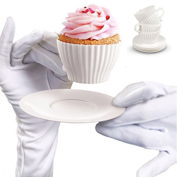 8st Silikon Cupcake Cups Muffin Cake Mould