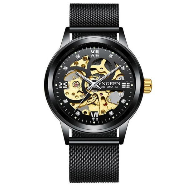 Automatisk Mesh Bälte Mekanisk Watch Watch Watch