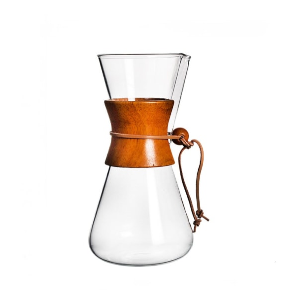 Korrosionsbeständig kaffebryggare i glas med rostfritt stål