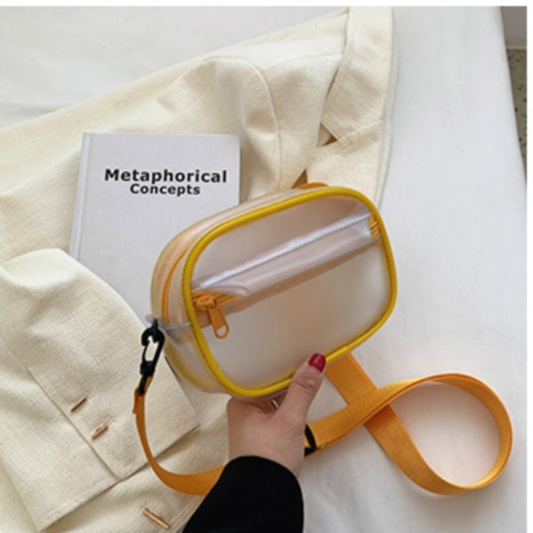 Genomskinlig lättviktsväska för kvinnor, Crossbody med en axel Yellow