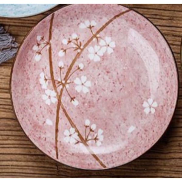 8 tum torkad gren plommon rosa keramisk platta japansk western