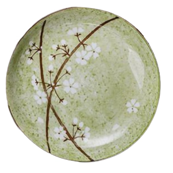 8 tum torkad gren plommon grön keramisk platta japansk