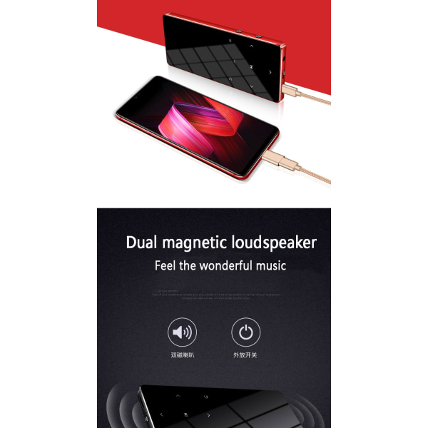 16GB Bluetooth mp3-spelare Musik som spelas med FM-radiovideo