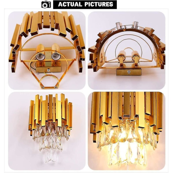 Lampor Crystal Wall Sconce Lighting 3 Tiers Crystal Vägglampa