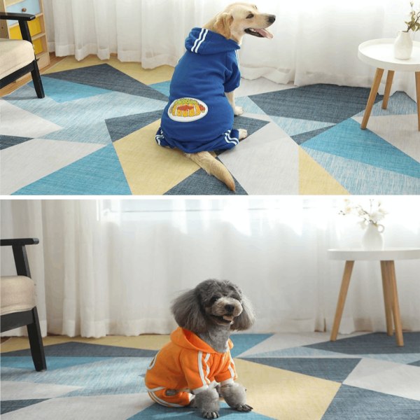Hundtröja med luva, liten, medium och stor fyrbent Blue M