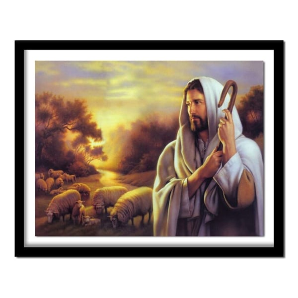 Gör-det-själv 5D- diamond painting Jesus Kristus fullt fyrkantigt kors