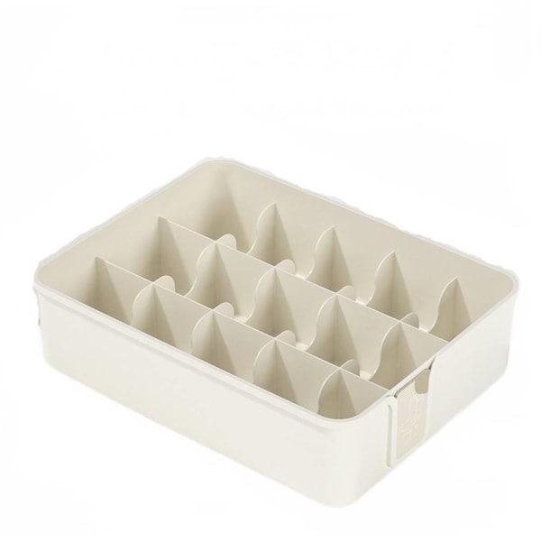 Förvaringslåda för hushållsunderkläder, sockor, underkläder, White 15 grids