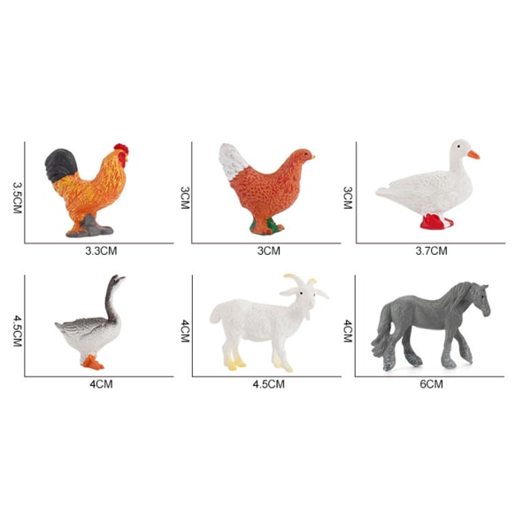 Learning Minds Set med 12 Jumbo Farm Animals