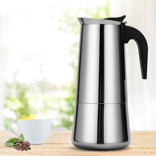200 ml italiensk kaffebryggare Moka Pot rostfritt stål