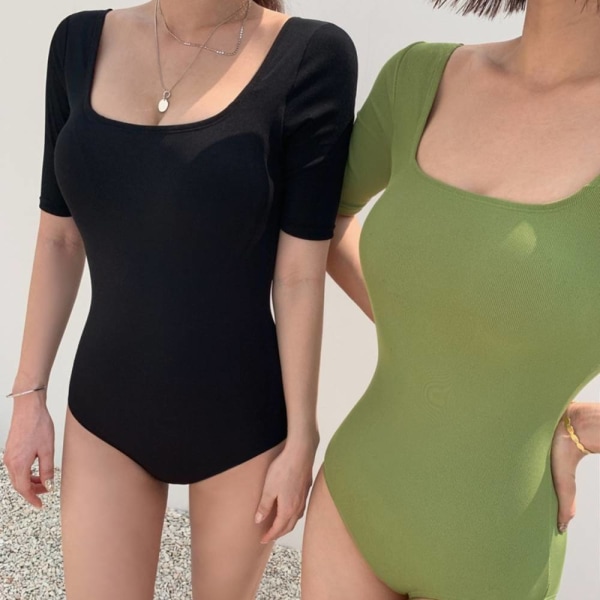 Koreansk version Konservativ baddräkt för kvinnor, i ett stycke Green XL
