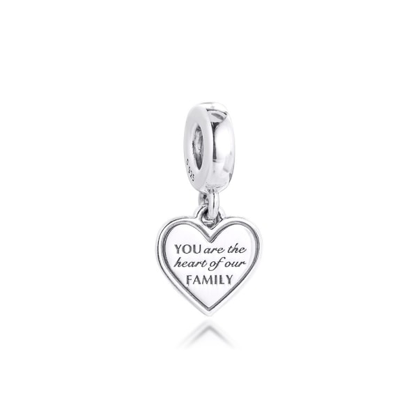 Passar för pärlor Armband Family Tree Heart Dingle Charms