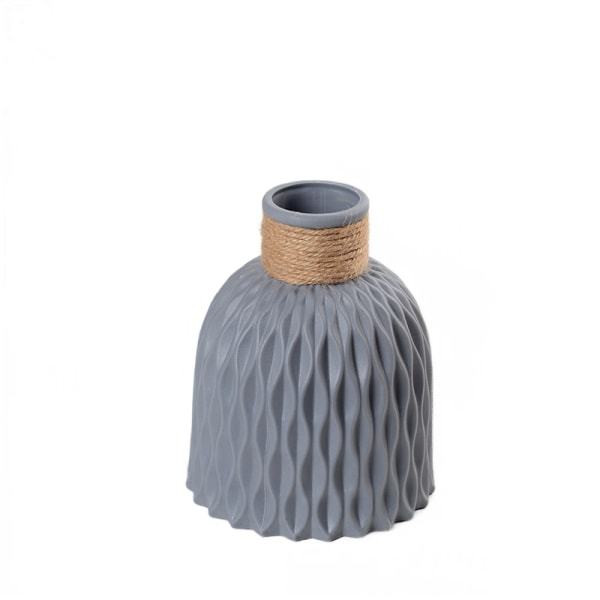 Vatten Ripple Plast Vas, Imitation Keramisk Vas Blomma Grey