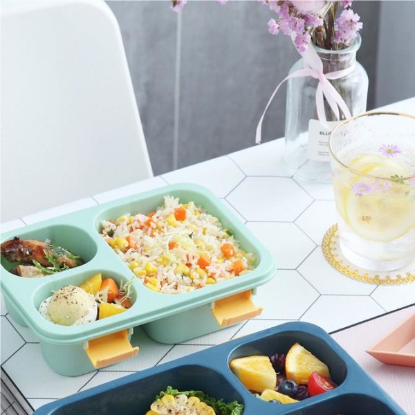 2st Lunchlåda i plast, Matsalsavdelartallrik Student Red 850ml three compartments