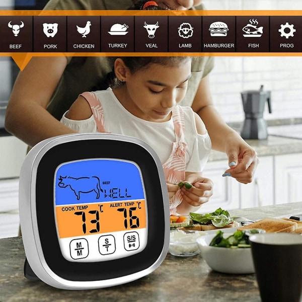 Exakt mattermometer med timerläge, digitalt kött