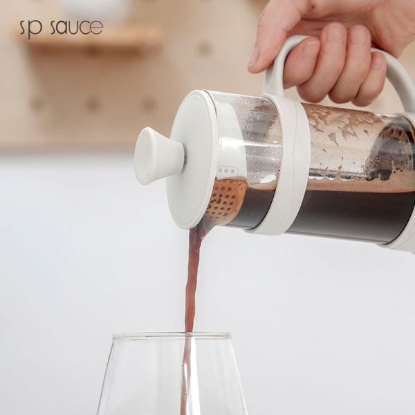 Handgjord fransk press kaffekanna med filter