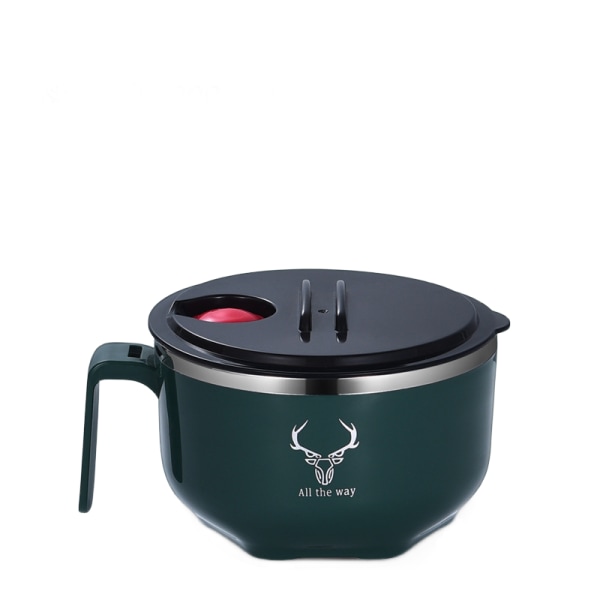 2st 304 instant nudelkopp i rostfritt stål, student Green 1000ml