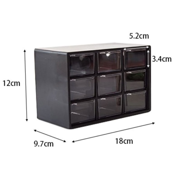 Sovsal Desktop Dammtät förvaringslåda, låda-stil Black 17.6*9.6*11.8cm