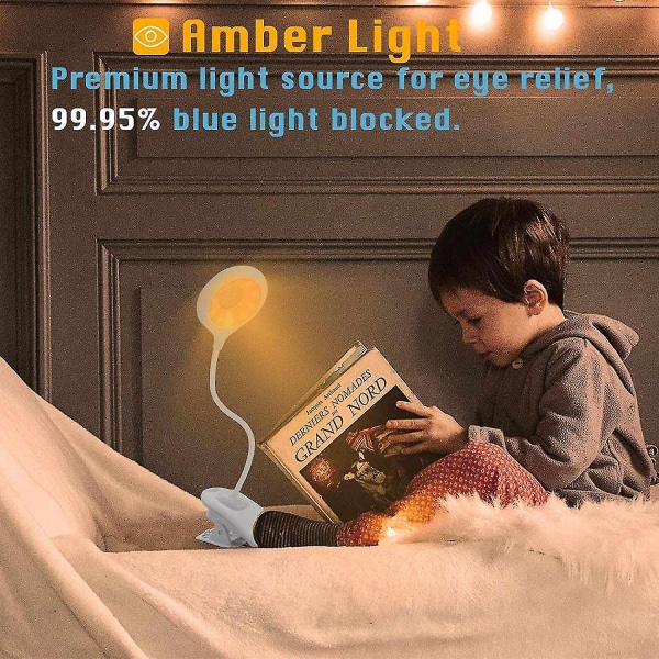 Lampor Clip On Reading Light Bed 26 LED Eye Protect Amber