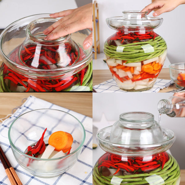 7,5 kg glasbehållare Kimchi-burk inlagda burkar för kök