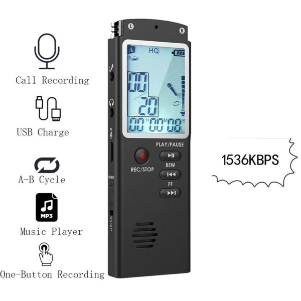32GB röstinspelare USB Professional 96 timmars diktafon